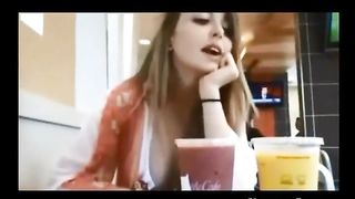 Teen flashing masturbating at fast food