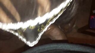 Crossdresser slut sucking black cock POV 4