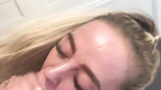 Blonde Girl Blows on Big Dick