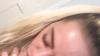 Blonde Girl Blows on Big Dick