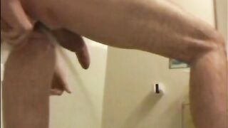 Shower head insertion enema prostate cum milk and wank