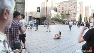 Spanish hottie fucked in van in public