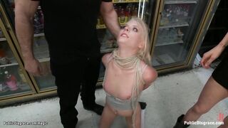 Blonde fucked in public local store