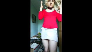 Cross-dressing striptease