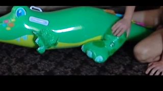 Big inflatable alligator humping cum