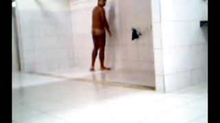 caught a guy turned on in gym shower