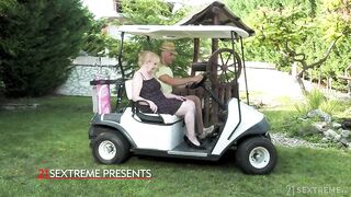 Blonde Granny Golf Lesson