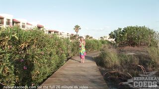 sunset summer naked vibes with hot skinny model naked at the beach in tampa florida