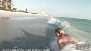 sunset summer naked vibes with hot skinny model naked at the beach in tampa florida