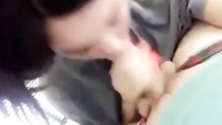 brunette teen blow and cum on beauty face