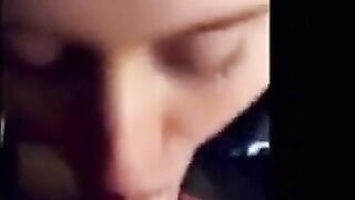 Blonde girl sucks like a pro an gets cum in mouth