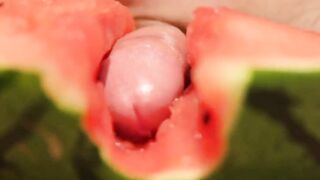 fruit fuck and self swallow - the best comes after cumming