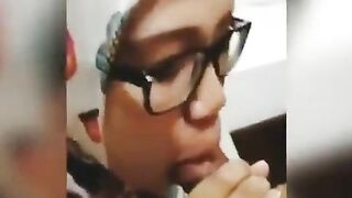 SandpDecent - Tudung Virgin Uni Student Nerd Cum on Face