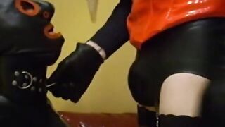 Roxy using her horny rubberslave