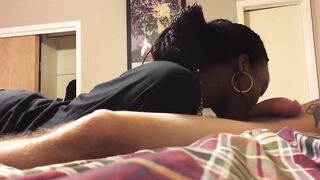 Black girlfriend blow and deepthroat