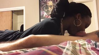 Black girlfriend blow and deepthroat