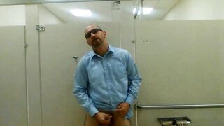 Jerking in a public restroom