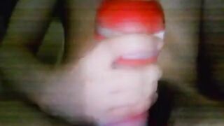 Bi 18 yr old stroking his virgin cock with my new Tenga cup.