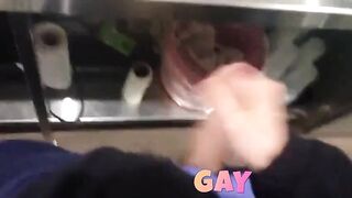 Risky Jerk Off at Work Cumming at the Bar