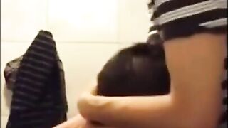 University Bathroom Face Fucking and Cum Swallowing