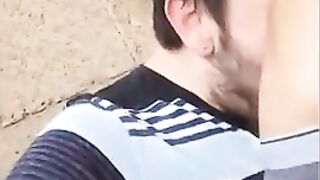 blowjob masturbation handjob sucking outdoor wanking