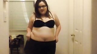 BBW ChubolateChip does striptease