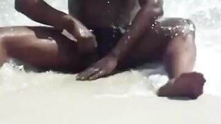 jerking off at the beach