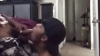 Black Thug Gives Head to His Homie and Swallows His Cum